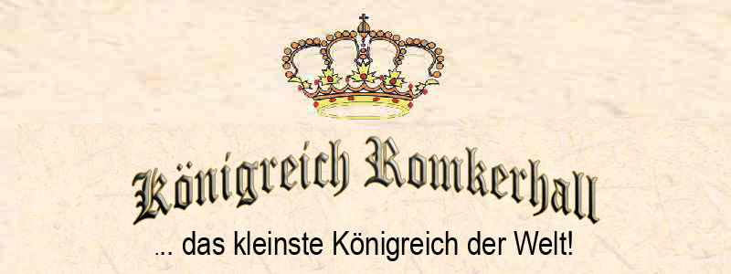Krone mit Unterschrift Knigreich Romkerhall, das kleinste Knigreich der Welt